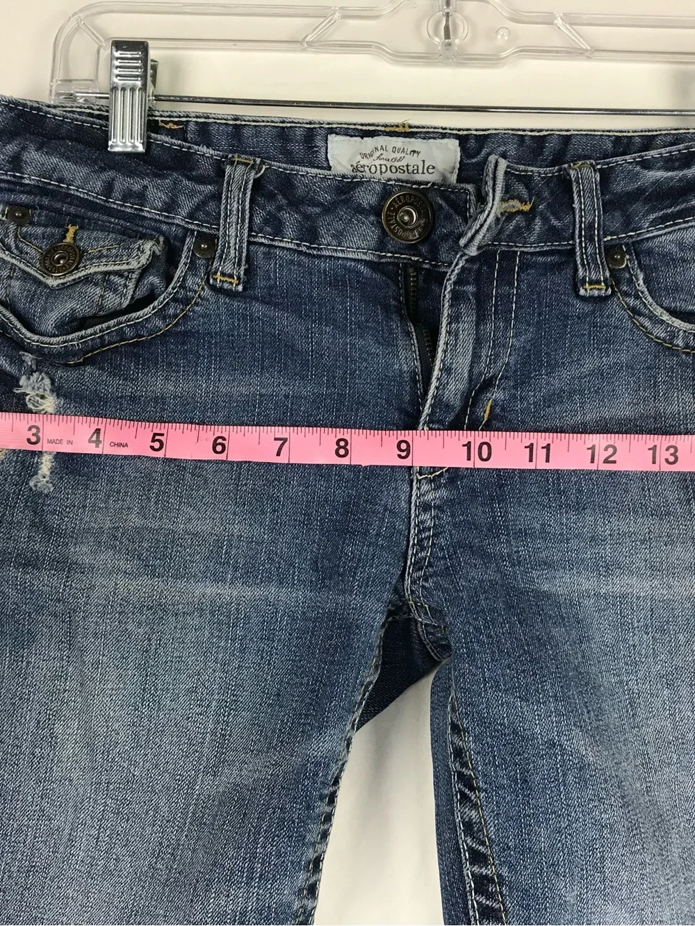 Aeropostale Women's Blue Washed Denim Bermuda Shorts
